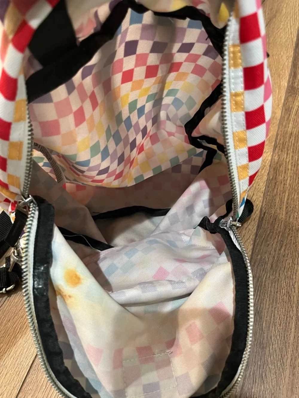 VANS‎ OFF The WALL Womens Mini Backpack Rainbow Multicolor Checkered Canvas